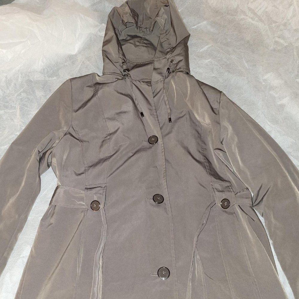 London Fog Women's Raincoat With Belt & Hood